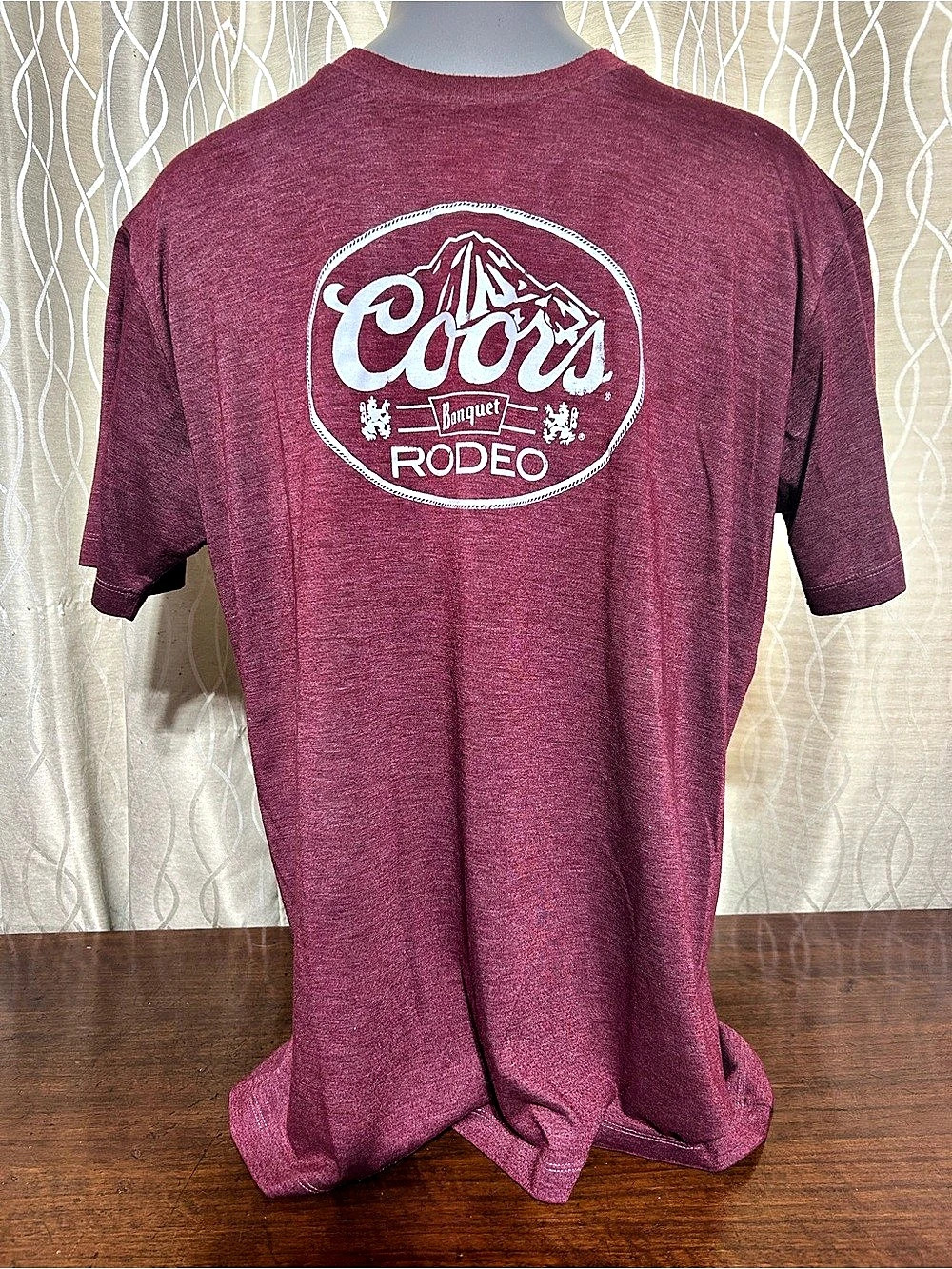 NRG Coors Banquet Rodeo Tee in Burgundy Bar Ware